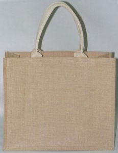 Jute Bag With Cotton Web Handles.