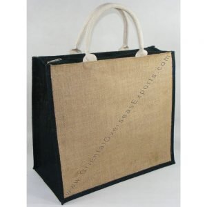 Jute Bag With Zipper and Padded Cotton Handles