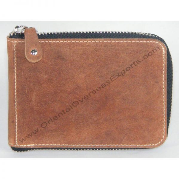 Zipper Wallet made from Genuine Cow Hunter Leather