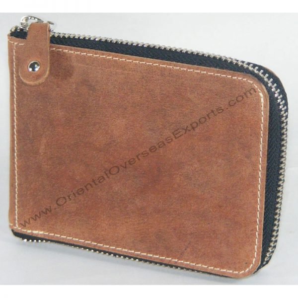 Zipper Wallet made from Genuine Cow Hunter Leather