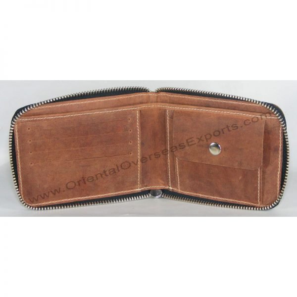 Zipper Wallet made from Genuine Cow Hunter Leather