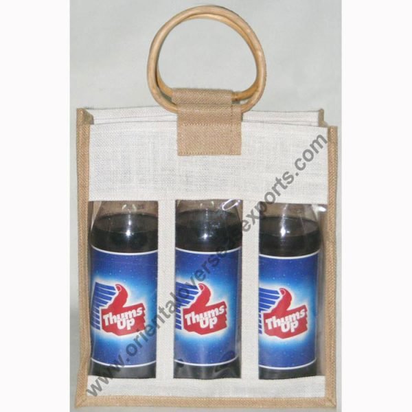 design and buy your own custom printed three bottle wine bags with wooden cane handles online at factory prices