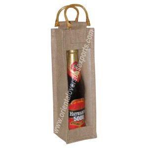 design and buy your own custom printed wine bags with window and wooden cane handles online at factory prices