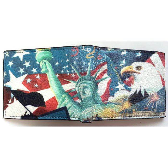 digitally printed leather wallet