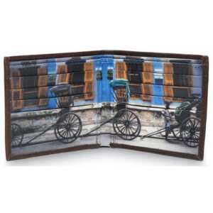 digitally printed leather wallet
