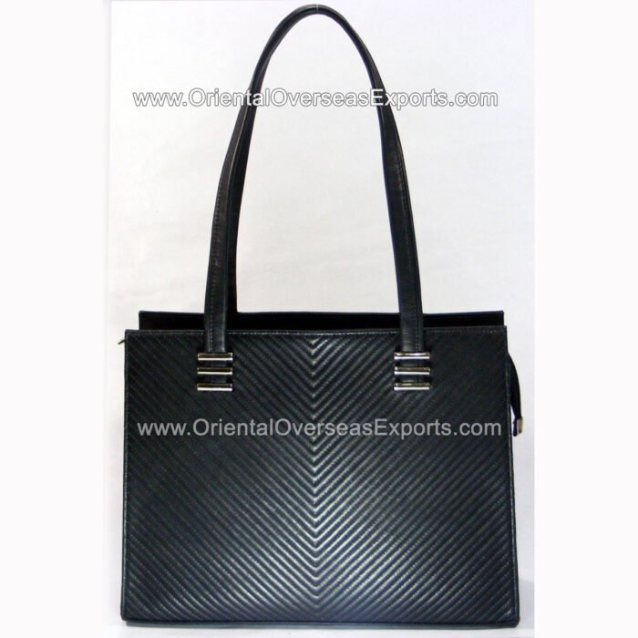 Buy Quilted Leather handbag with Zip-top closure, multiple pockets and luxury lining inside