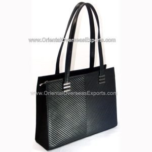 Buy Quilted Leather handbag with Zip-top closure, multiple pockets and luxury lining inside