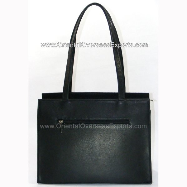 Buy Leather handbag with Zip-top closure, multiple pockets and luxury lining inside