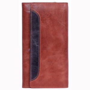 Brown crunch leather purse