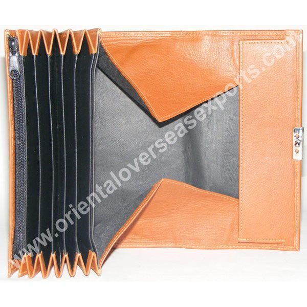 design and buy custom branded real leather waiters purse with multiple currency slots online