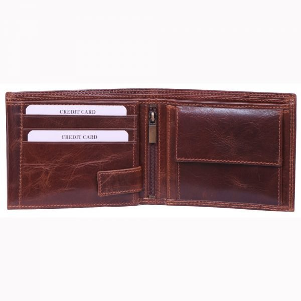 design and buy custom embossed real Brown VT leather wallet with multiple card and currency slots online