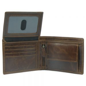 RFID protected leather credit card wallet