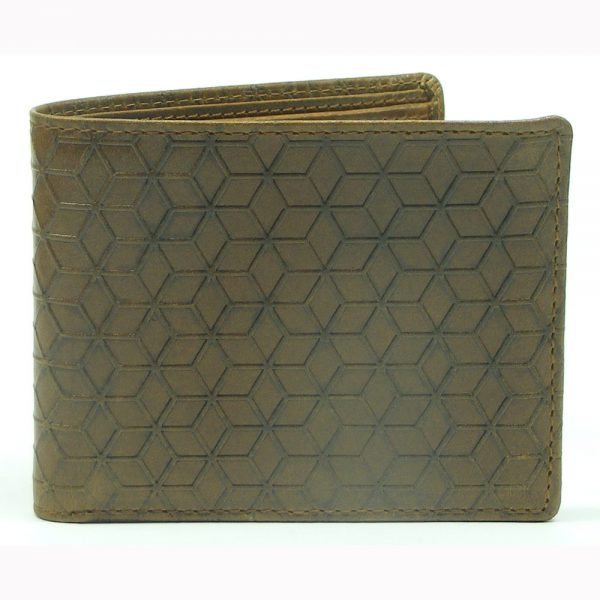 embossed leather wallet for men