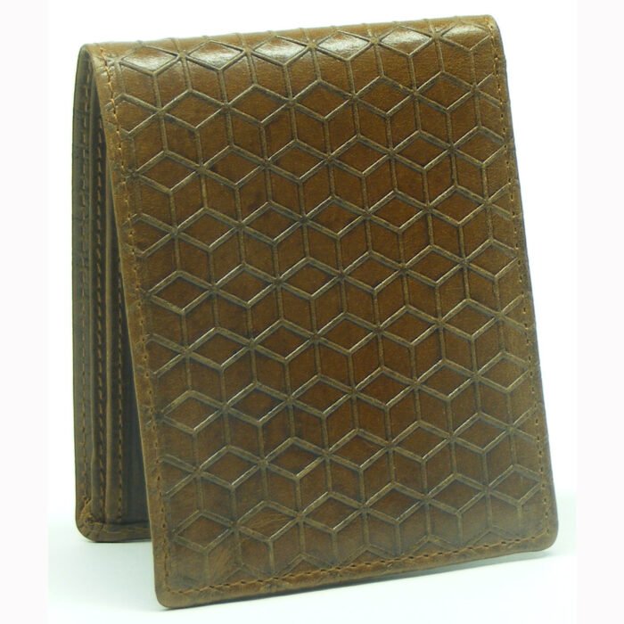 embossed leather wallet for men