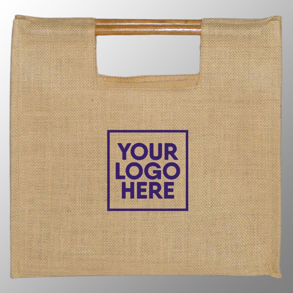 Jute Bag with Bamboo Handles