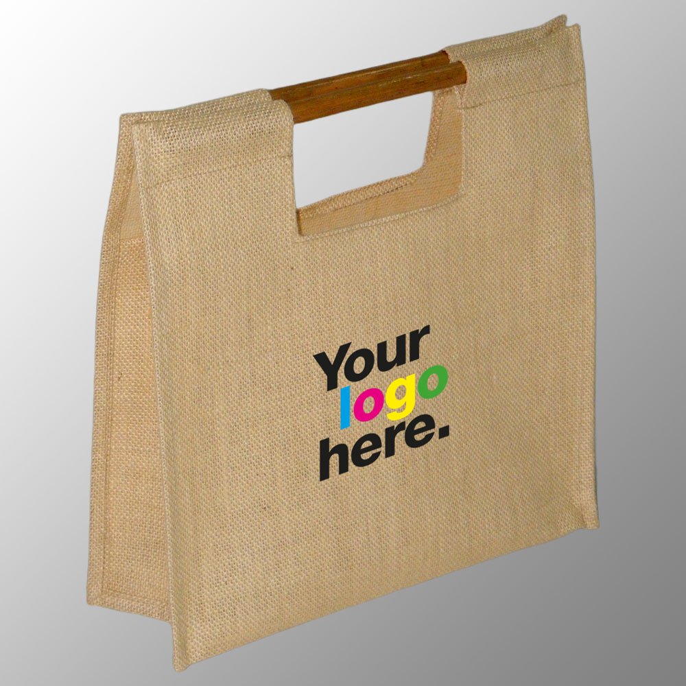 Jute Bag with Bamboo Handles