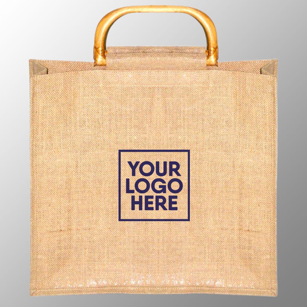 Jute Bag With Cane Handles