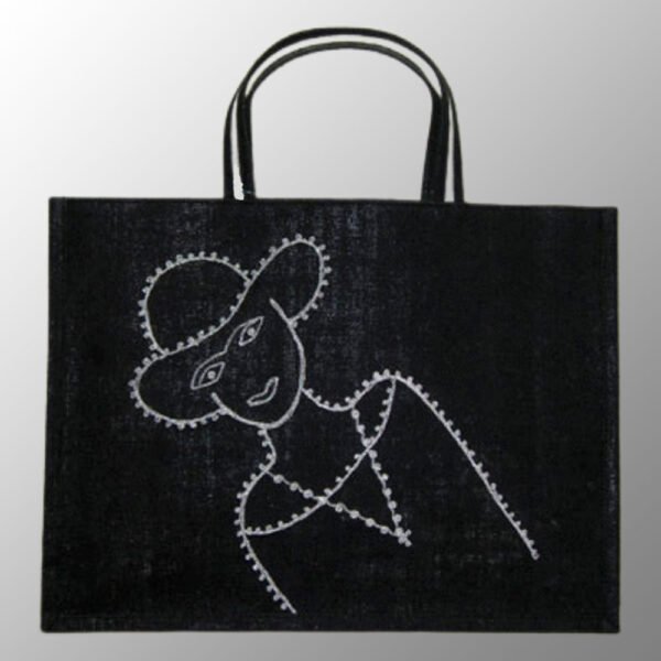 Jute Bag With Jute Handles along with hand embroidery work