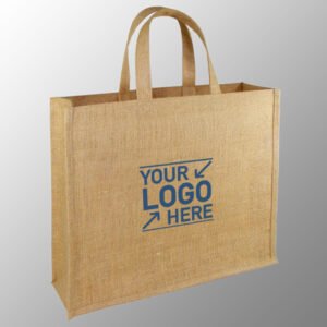 Natural Jute Bag With Short Jute Handles.