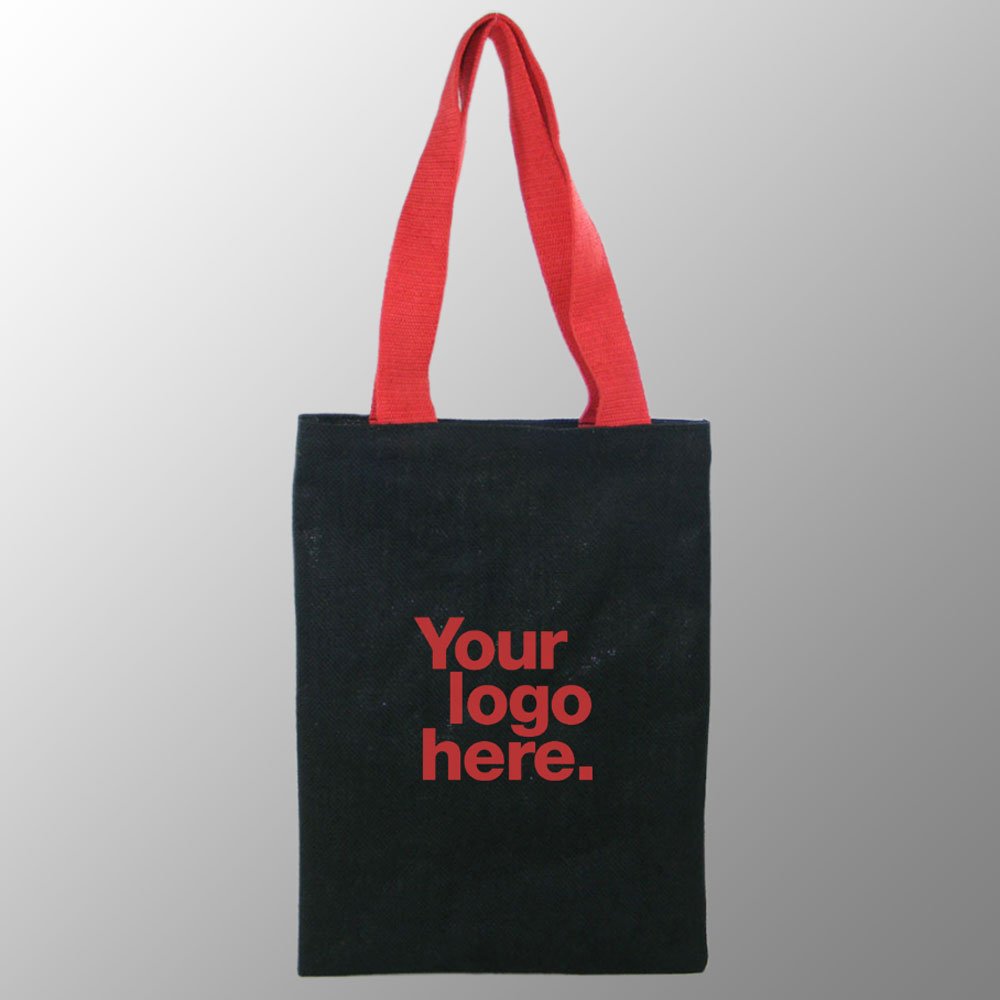 Jute Tote Bag with Dyed Cotton Web Handles