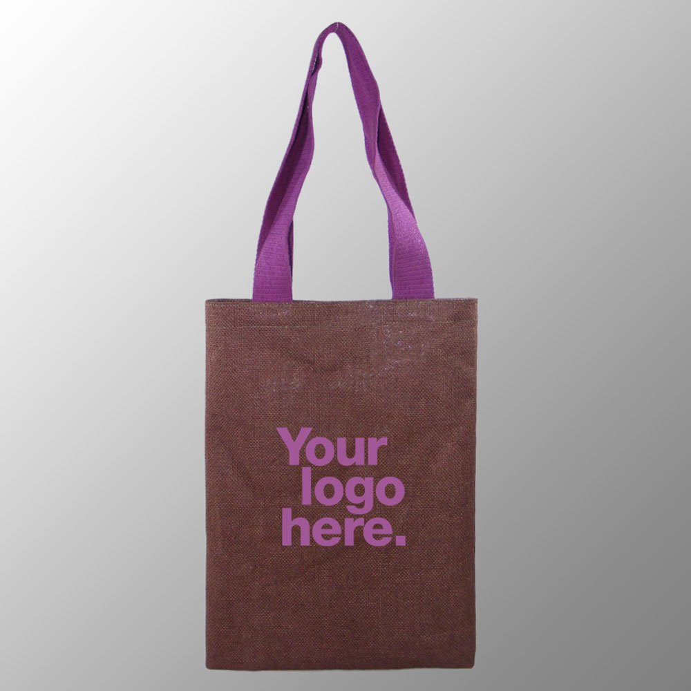 Jute Tote Bag with Dyed Cotton Web Handles