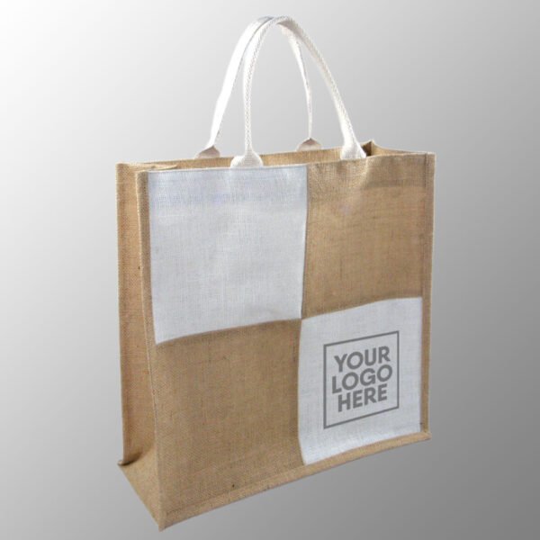 Jute Bag With Cotton Web Handles.