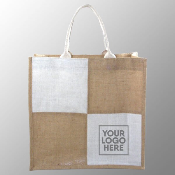 Jute Bag With Cotton Web Handles.
