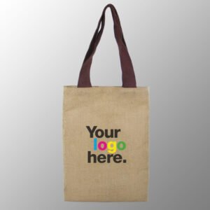 design and buy natural jute tote bag with cotton handle online