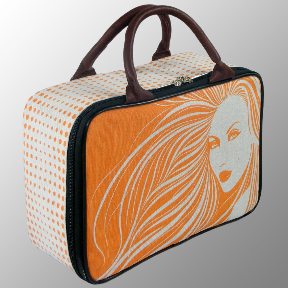 Printed Jute Cotton Suitcase