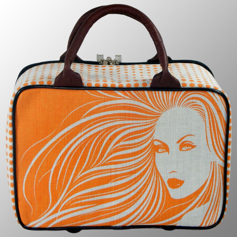 Printed Jute Cotton Suitcase
