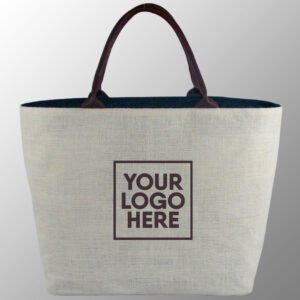 Jute Bag With Leather Handles