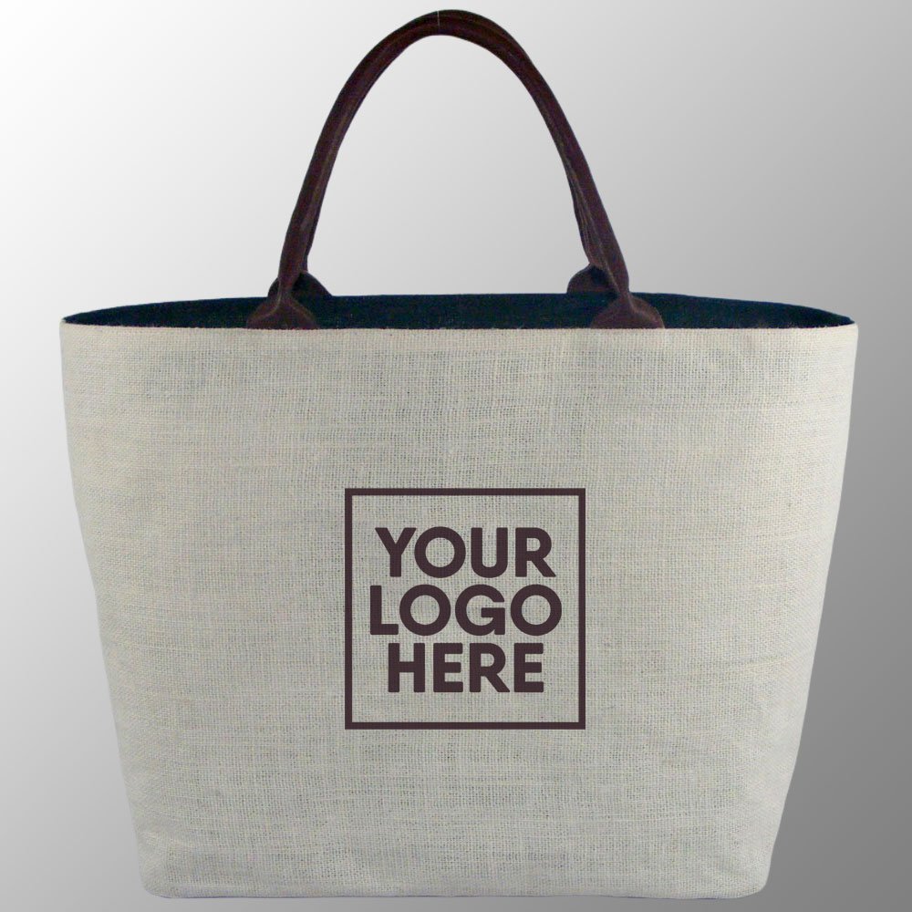Jute Bag With Leather Handles