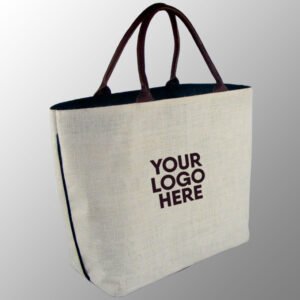 Jute Bag With Leather Handles