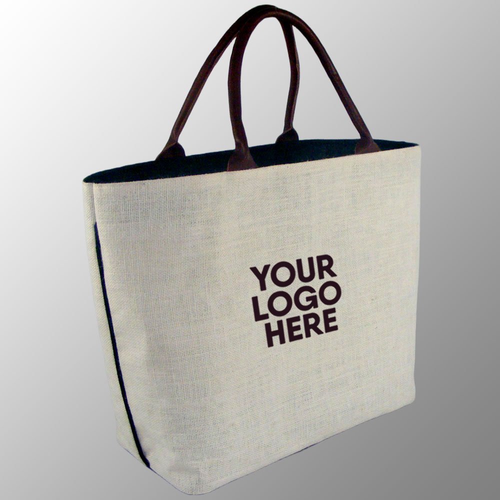 Jute Bag With Leather Handles