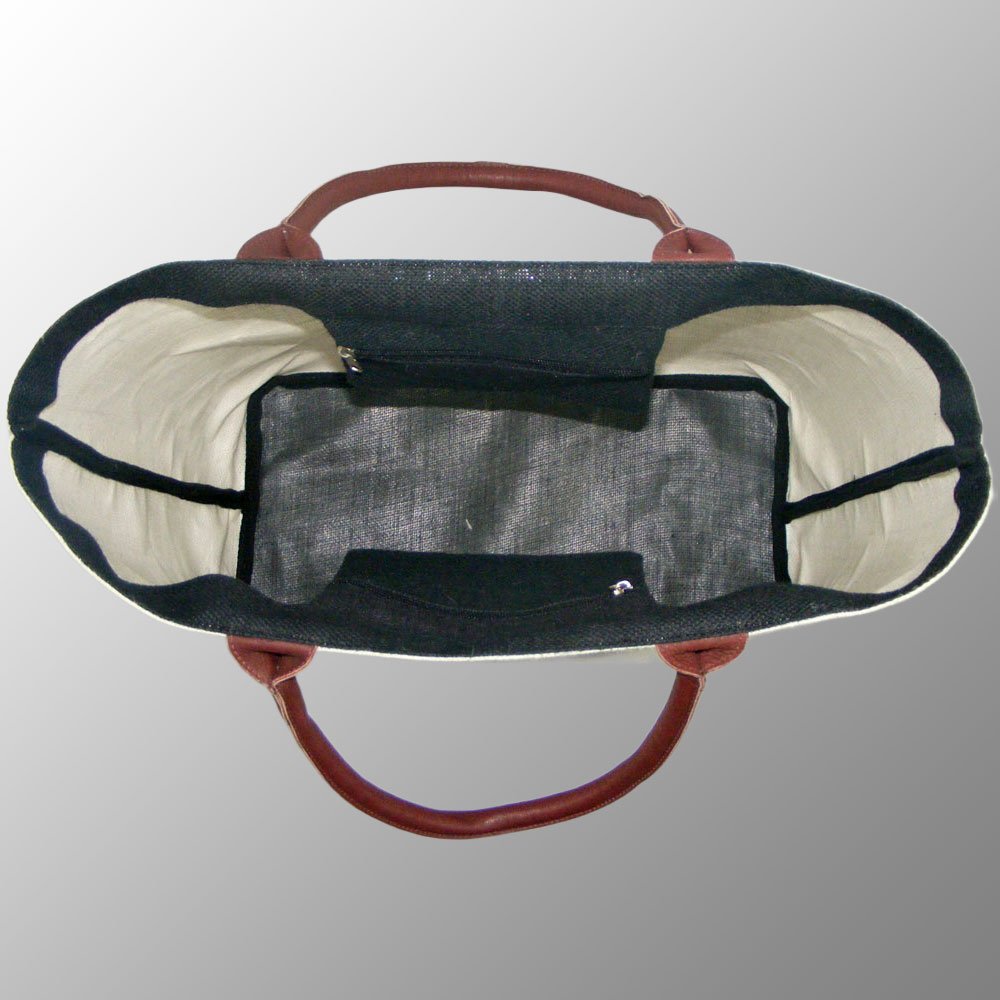 Jute Bag With Leather Handles
