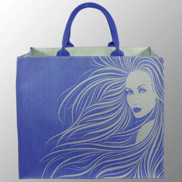 Elegant looking printed jute cotton bag # 2234 made from Dyed Jute Cotton Fabric with Long Lasting LDPE lamination