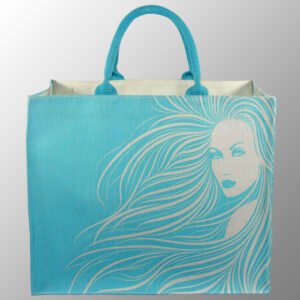 Elegant Looking Printed Jute Cotton (Juco) bag with cotton handles.