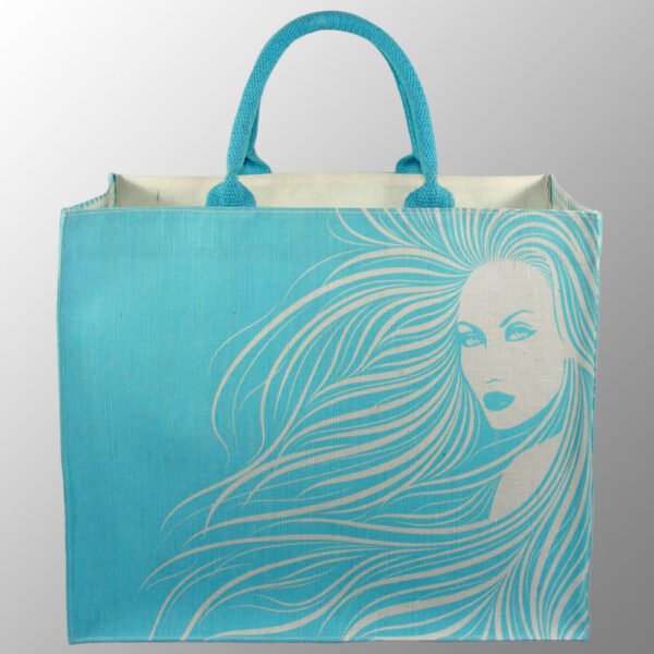 Elegant Looking Printed Jute Cotton (Juco) bag with cotton handles.
