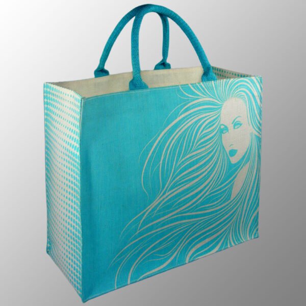 Elegant Looking Printed Jute Cotton (Juco) bag with cotton handles.