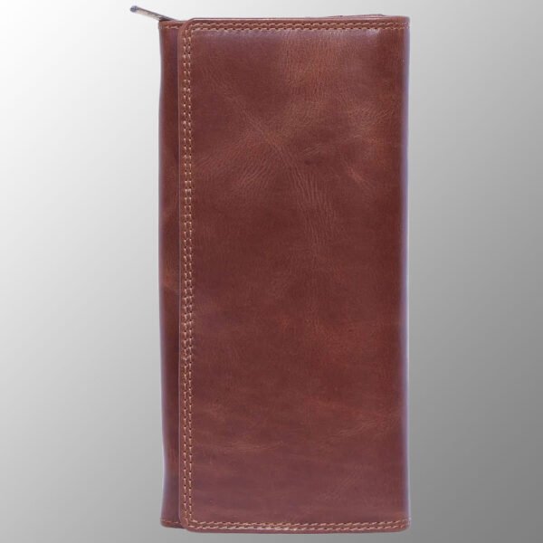 design and buy custom engraved real Brown VT leather hand purse with multiple card and currency slots online