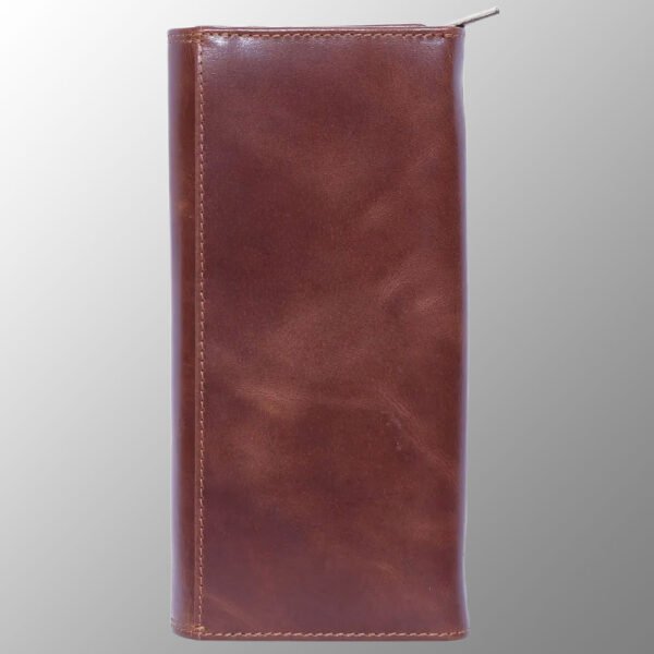 design and buy custom engraved real Brown VT leather hand purse with multiple card and currency slots online