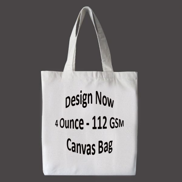 4 Ounce - 112 GSM natural canvas tote bag