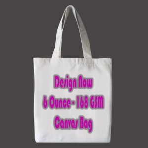 6 Ounce - 168 GSM natural canvas tote bag