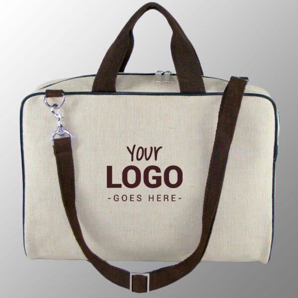 design and buy custom printed laminated jute cotton laptop bag with cotton handles