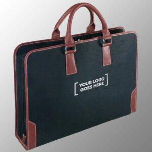 Luxury Jute Cotton Leather Portfolio