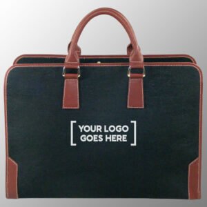 Luxury Jute Cotton Leather Portfolio