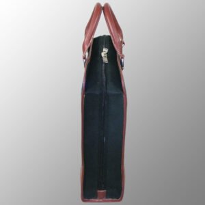 Elegant looking Luxury Jute Cotton Leather Office Portfolio made from Jute Cotton Fabric + Real Cow DDDM Leather handles and trims, along with luxury lining and multiple pockets inside