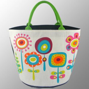 round bottom printed juco bag