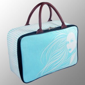 The Elegant looking printed jucoa toy bag with Genuine Leather Handles, Satin Lining inside, Plastic Foots on the bottom.. this bag can be personalized in your required colors, logos & labels.