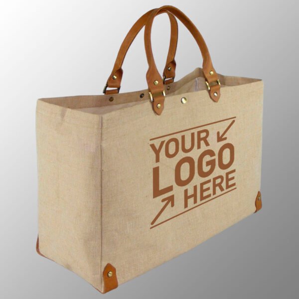 Juco Leather Bag - made from Natural Jute Cotton Fabric with lamination